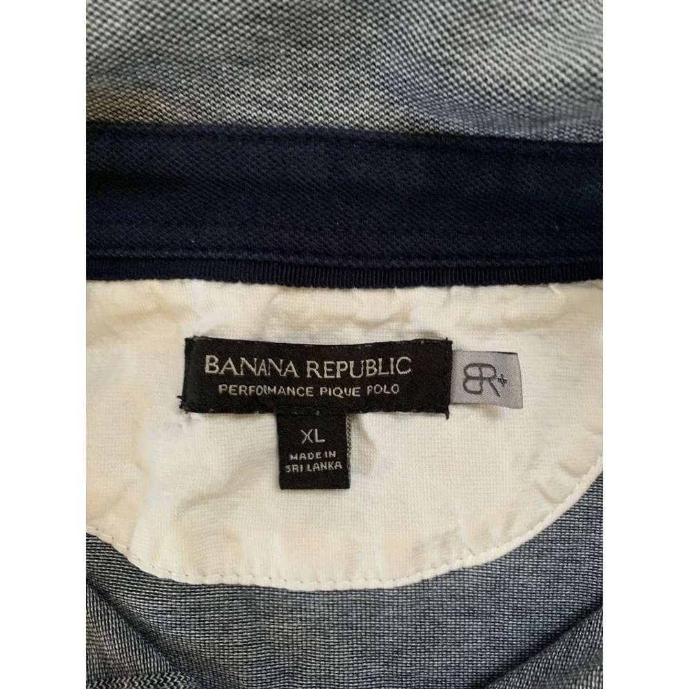 Banana Republic Performance Pique Pocket Polo Shirt‎ Mens XL Grey Heather BR+